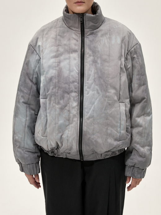 Бомбер стеганый вареный "Беломорканал". Сине-бурый