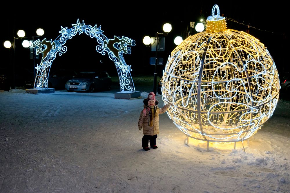 Светодиодный шар елочный