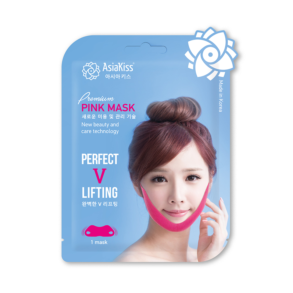 [ASIAKISS] Perfect V-Lifting Premium Pink Mask - Маска-лифтинг для зоны подбородка, 15г