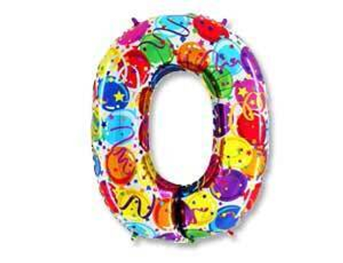 Шар фольгированный Цифра "0" 40'' Шары с гелием