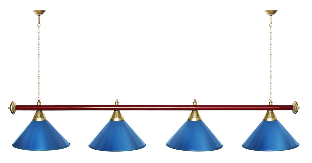 Лампа STARTBILLIARDS 4 пл. (плафоны золотые,штанга золотая,фурнитура золото)