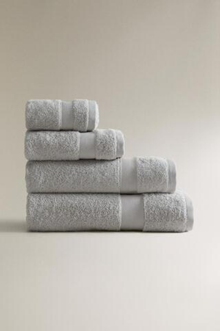 ZARA HOME ПОЛОТЕНЦЕ ИЗ ХЛОПКА ВЫСШЕГО КАЧЕСТВА, СВЕТЛО-СЕРЫЙ
