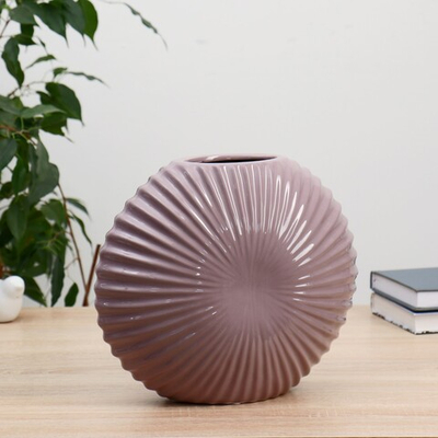 Ваза керамическая настольная "Хлоя" h-23 см отв 9х5см (сиреневый)