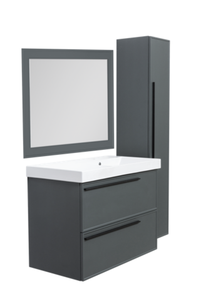 Зеркало с подсветкой La Fenice Cubo Grigio 80х60 серый матовый FNC-02-CUB-G-80-60