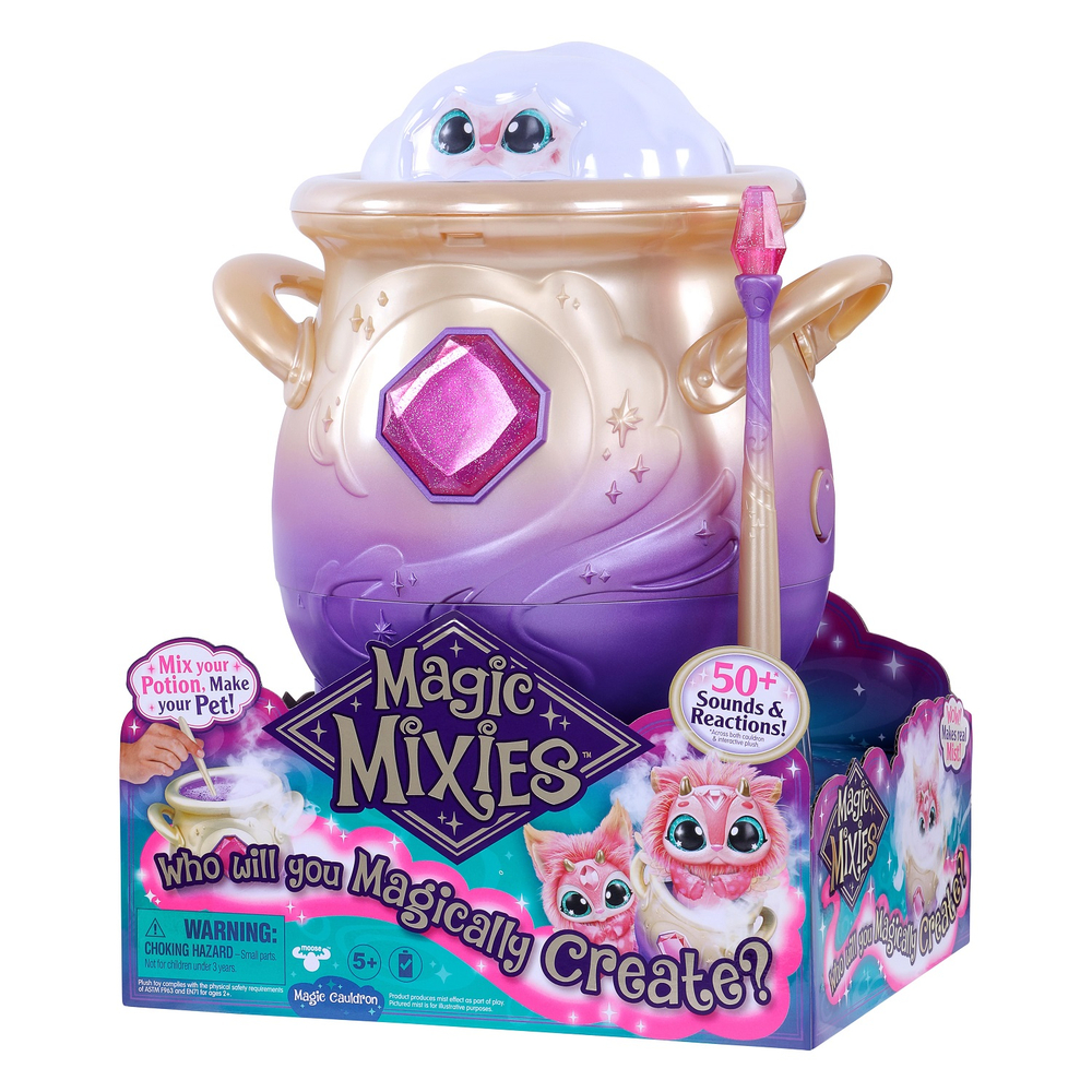 Magic Mixies Magical Misting Cauldron with Interactive 8 inch Pink Plush  - Большой интерактивный розовый котёл (30291)