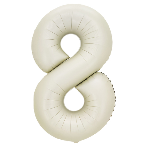 Шар (32''/81 см) Цифра, 8, Белый песок, Сатин, 1 шт. в уп.