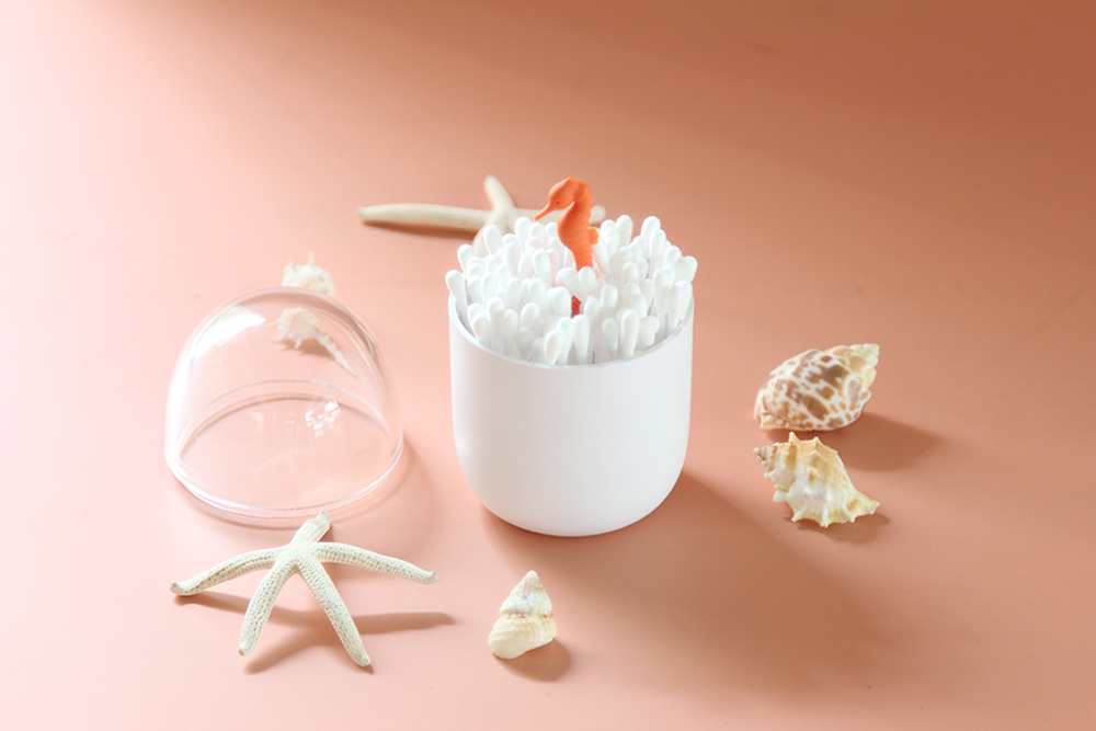 Контейнер для ватных палочек Qualy Seahorse белый