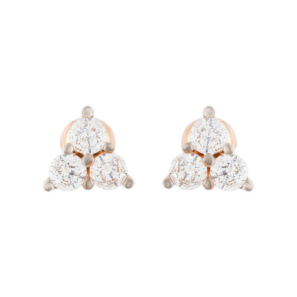 Серьги из золота 585 пробы с Фианит