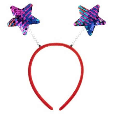 Ободок Радужные звезды с пайетками