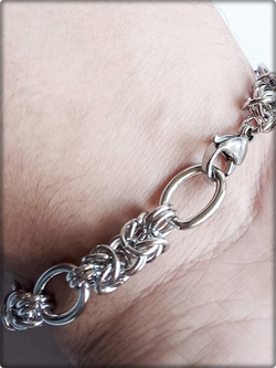 Мужской стальной браслет "Космос" 21см. Stainless Steel.
