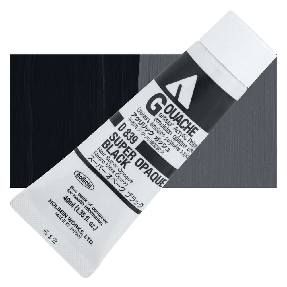 Holbein Acrylic Gouache 40 мл. 839 [C] Super Opaque Black
