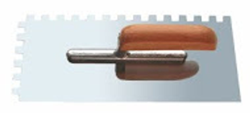 Кельма Зубчатая нерж.полиров.сталь 280*130мм  зуб 6*6 дерев.ручка (888)   3022260