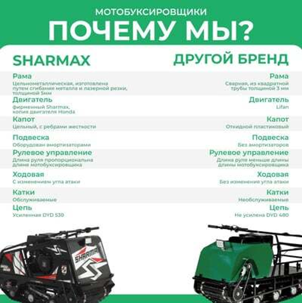 Мотобуксировщик SHARMAX S500 1450 HP20 ENDURO