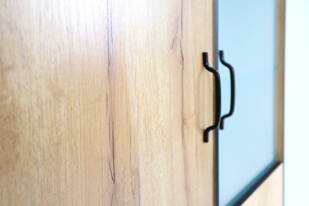 Шкаф-витрина Ивару Виртон-21, Дуб крафт золотой