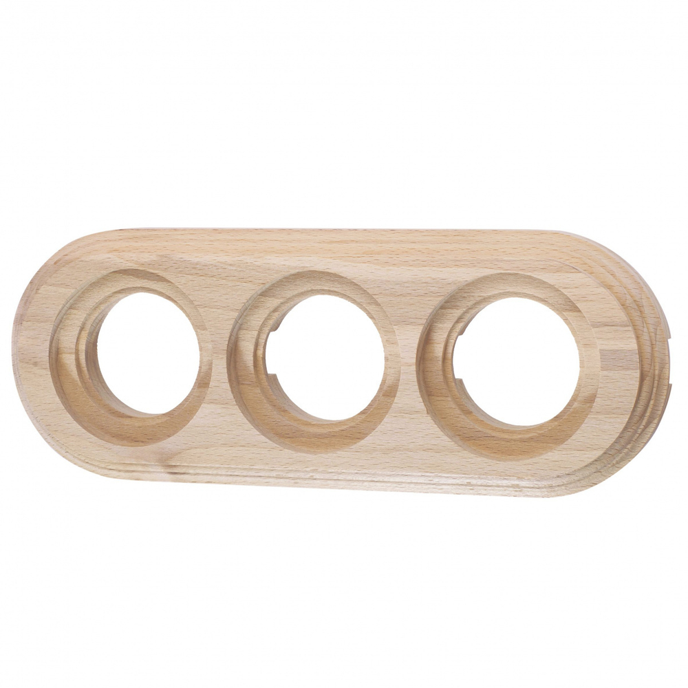 Рамка 3 постовая, накладной монтаж, дерево, цвет Натурэль BF1-630-10