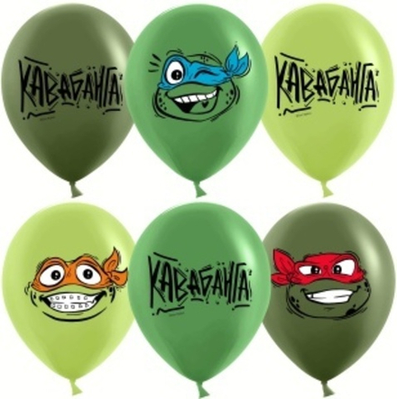 Шар (12""/30 см) Черепашки, Ассорти, пастель, 2 ст, 25 шт.
