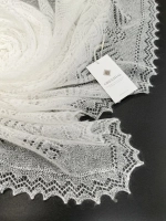 Оренбургский пуховый платок-паутинка А120-01 белый отбеленный