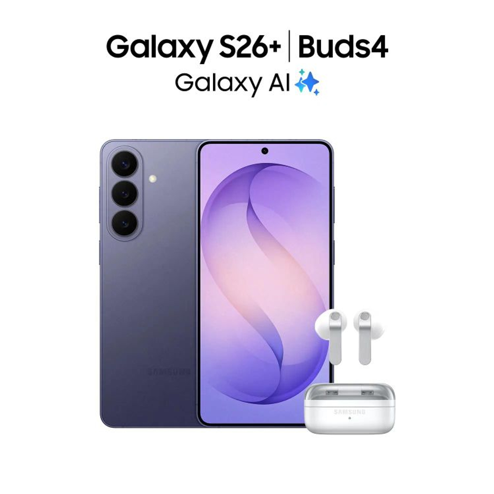 6.7" Смартфон Samsung Galaxy S26+ 12/512Gb,  SM-S947B,  NFC,  AMOLED,  120Гц,  4900мAч,  фиолетовый
