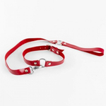 Чокер из натуральной кожи с поводком Red