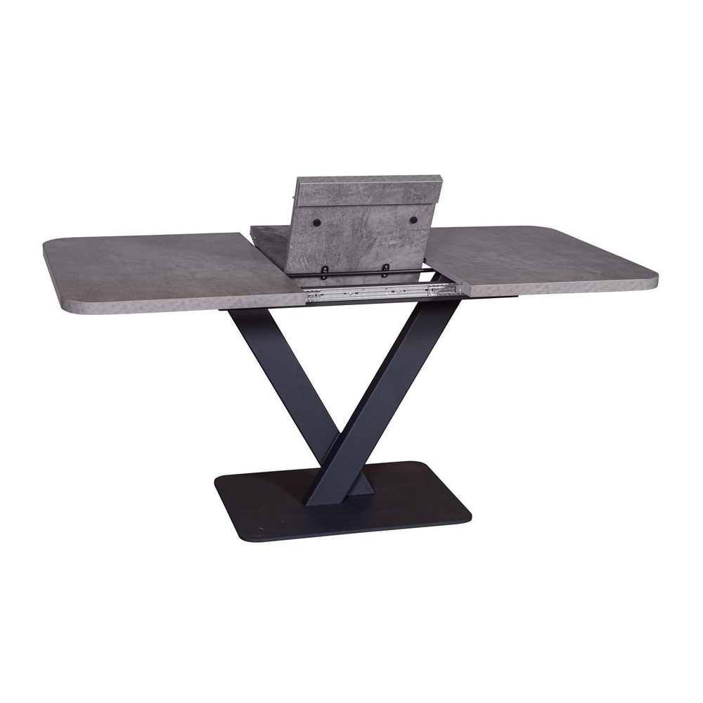 Стол Chester раздвижной  (120+40) камень темный, опоры черные