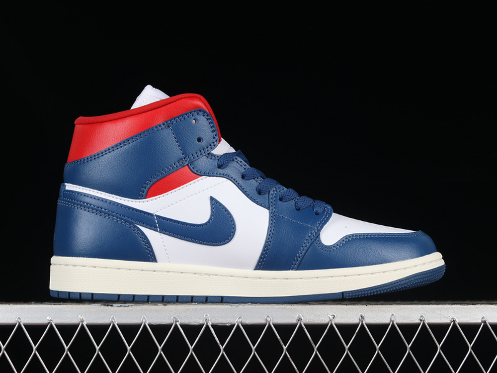 Air jordan 1 mid red blue sales