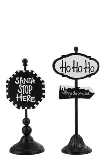 Декор "Santa stop here / Ho-ho-ho" в ассортименте 17x15,5x40см Металл