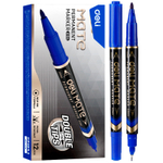 Маркер для CD/DVD DELI "Mate" перманентный двухсторонний, 0,5-1,0 мм, синий