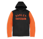 Мужская флисовая куртка Harley-Davidson® с капюшоном - черный/оранжевый