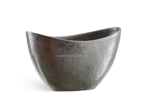 Кашпо TREEZ Effectory - Metal - Ваза-Лодка малая - Стальное серебро