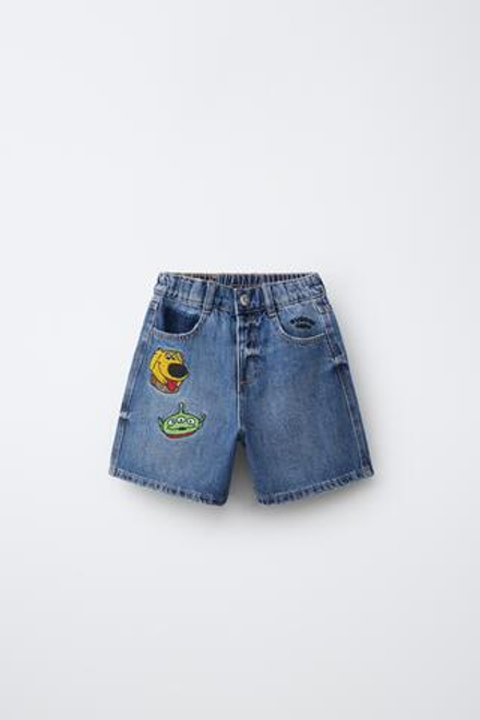 ZARA ДЖИНСОВЫЕ ШОРТЫ © DISNEY PIXAR, ВЫЦВЕТШИЙ СИНИЙ