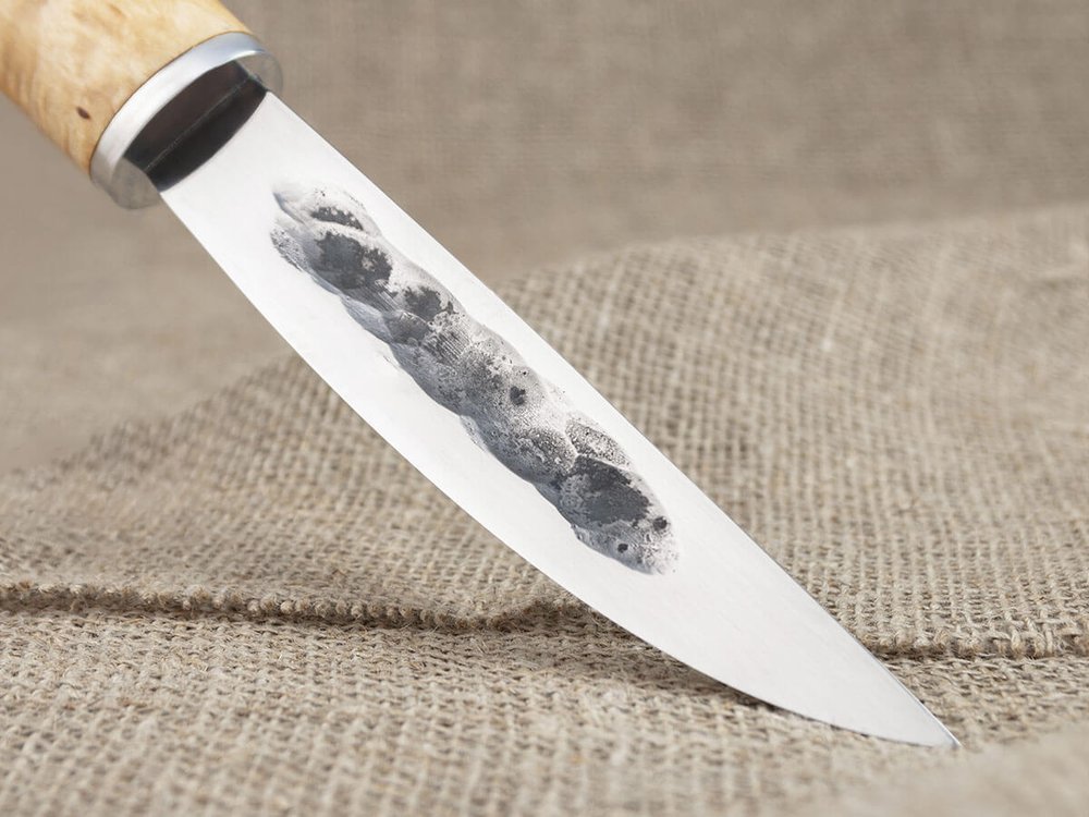 Якутский нож, сталь Х12МФ, рукоять карельская берёза