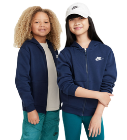 Детская теннисная куртка Nike Kids Club Fleece Full-Zip - midnight navy/white