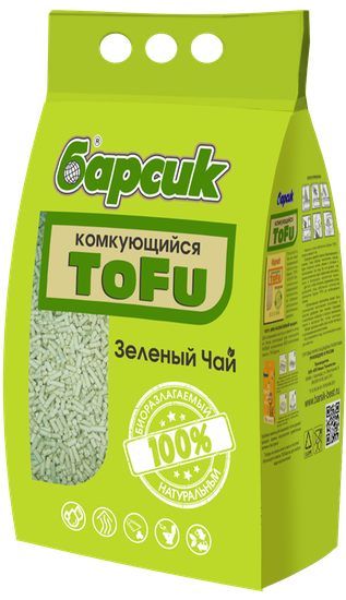 Барсик наполнитель комкующийся TOFU Зелёный чай