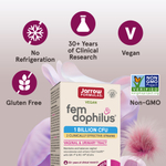 Jarrow Formulas, Fem Dophilus, веганские пробиотики для женщин, 1 млрд КОЕ, 60 растительных капсул