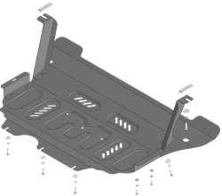 Защита картера двигателя, КПП. 2 мм, Сталь. для Volkswagen Tiguan L Pro 2024-н.в., Motodor.72709