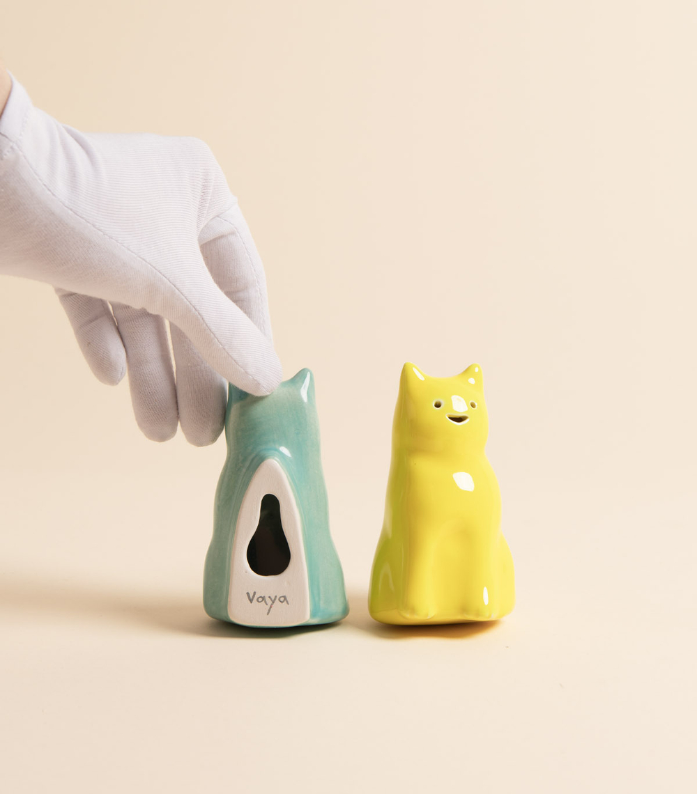 Крючок-скульптура — Маленький кот, голубой | vaya.for.fun