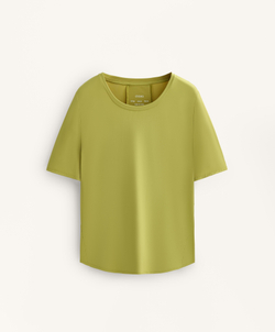 Oysho Футболка из технологичной ткани с короткими рукавами, оливковый