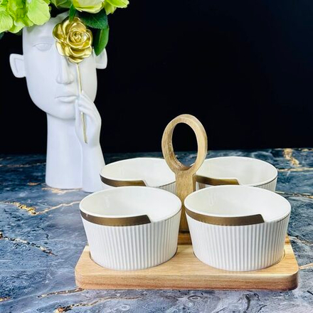 Lenardi 133-281 Набор из 4 салатников 10см на подставке ЭЛЛАДА в под.уп.(х10)Фарфор