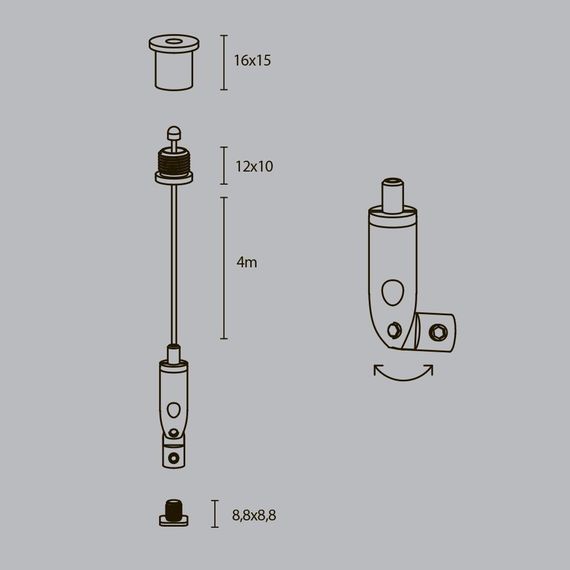 Подвесной комплект для радиусного профиля Maytoni (2 шт) ALM-3535R-P-2M