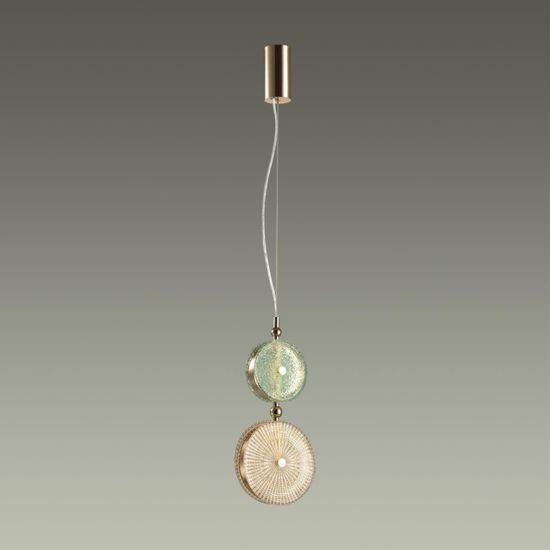 5412/13LC L-VISION ODL_EX23 152 золотой/зеленый/желтый металл/стекло Подвес LED 13W 4000K CARAMELLA