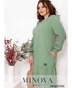 Платье 208Б-оливка Minova