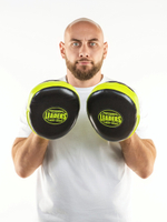 Лапы тренерские LEADERS BIG-AIR BK/GN (ONE, кожа, черный/зеленый)