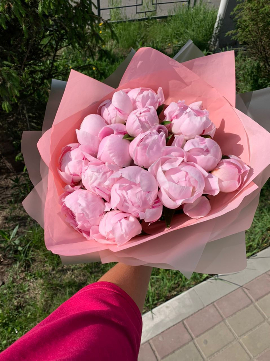 Букет из 15 пионов