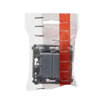 Кнопка двухклавишная в стену, "Avanti", "Закаленная сталь"