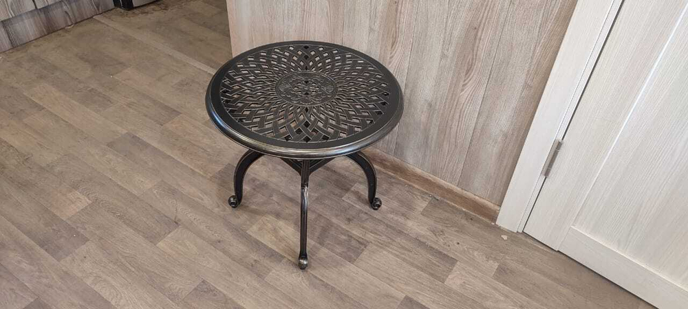 Стол круглый из литого алюминия Белград «Belgrade» бронза 6366-1