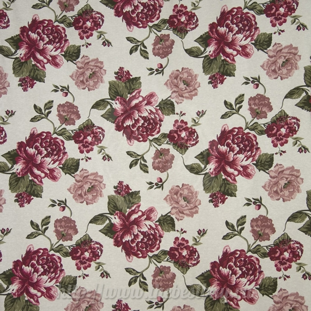 Шторы для спальни:  Тэйл (арт. А30-450-1)  - (260х270)х2 см. - бордовые цветы