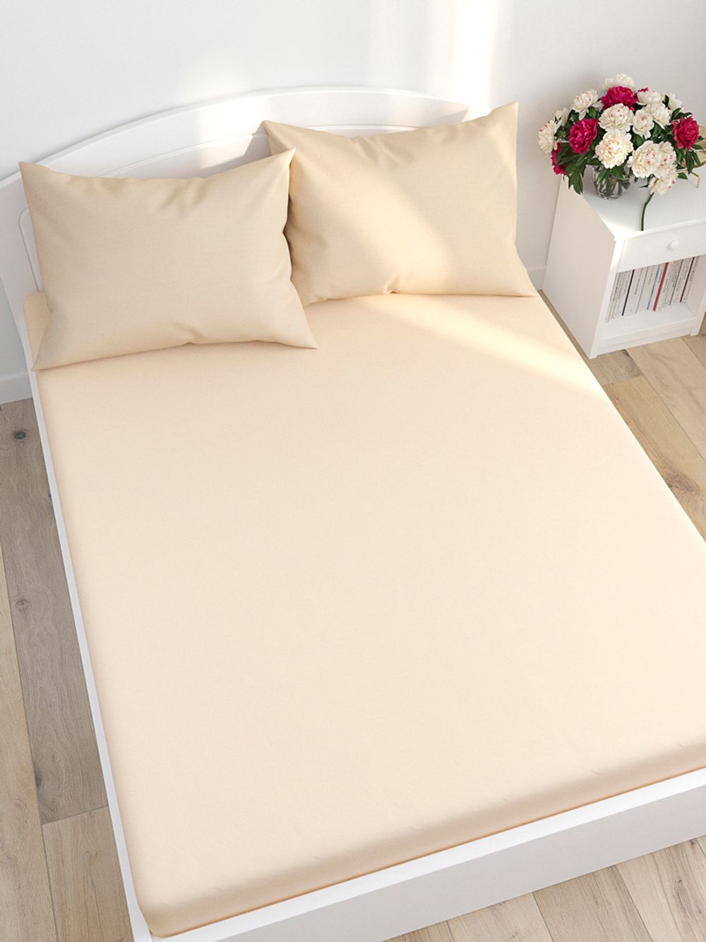 Постельное белье Milky Garden "Кувшинка" 2-спальный   наволочки 50х70 2шт Простынь на резинке 160х200 см  Пододеяльник 175х215 см