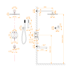 Душевая система скрытого монтажа RGW SP-55Gb