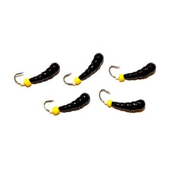 Мормышка свинцовая ЛИЧИНКА с трубкой и бисером 3.0/2