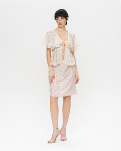 Юбка из органзы в мелкий цветочек